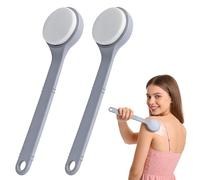 AFIODA Lotion Applicator for Back, 2 PCS Long Handled Sponge Body Brush, Back Cream Applicator with Grey Washable Sponge Pads, Easy Reach Moisturiser Applicator for Back, Legs & Feet
