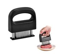 AFIODA Meat Tenderizer Tool, 48 Stainless Steel Ultra-Sharp Needle Blades, One-Piece Easy-Clean Design, Heavy-Duty Kitchen Gadget for Beef, Steak, Pork, Chicken & BBQ, Black, 1 Pack