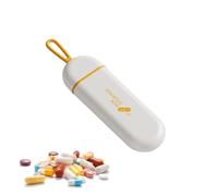 AFIODA Portable Pill Box, Compact 3-7 Day Medicine Organizer for Vitamins & Supplements, Small BPA-Free Daily Pill Case for Travel, Pocket & Purse Use, Secure Compartments (Orange/White