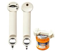 AFIODA Retractable Bottle Opener - Adjustable Multifunction Can & Jar Lid Opener Tool, Easy-Grip Non-Slip Kitchen Gadget for Weak Hands & Seniors, 1 Pack (White)
