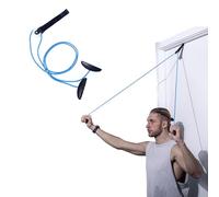 AFIODA Shoulder Pulley Over the Door - Physiotherapy Arm Exercise Pulley for Rotator Cuff Rehab & Frozen Shoulder Relief, Stainless Steel Door Anchor with Foam Handles, 2m Blue Rope Home Rehab System