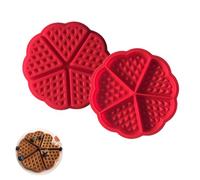 AFIODA Silicone Moulds,Waffles,Silicone Muffin Trays,2Pcs Non-Stick & Dishwasher Safe 5-Cavity Heart Waffle and Pancake Molds, Mini Cake Baking Tools for Breakfast Pastry Making