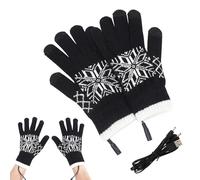 AFIODA USB Heated Gloves for Men & Women - Double-Sided Heating Knitted Gloves with Touchscreen Fingers, Washable Thermal Hand Warmers for Winter, Outdoor Work, and Arthritis Relief