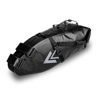 AFISHTOUR Waterproof Bicycle Saddle Bag - 13L Roll-Top Closure Cycling Bike Seat Bag Under Seat Storage Pack for Mountain Road Bike Travel (Black)