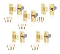 Afit Adjustable Roller Catch Spring Loaded Latch Lock For Internal Doors - Brass Plated - Pack Of 5