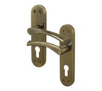 AFIT Antique Brass Twist Door Handles Euro Escutcheon Internal 1 Pair in Bronze | Size: 150mm x 150mm AFIT Bronze 150mm x 150mm