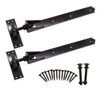 Afit Black Adjustable Gate Hinges - 750mm / 30 Inch Heavy Duty Hook And Band Gate Hinges - 1 Pair