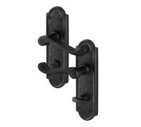 AFIT Black Antique Cast Iron Door Handles Backplate Bathroom 1 Pair | Size: 150mm x 150mm AFIT Black 150mm x 150mm