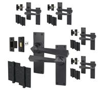 Afit Black Antique Door Handles Latch Kit, 5 Pairs Of Rustic Cast Iron Internal Door Handles, Latch 64mm, Hinges, Toton