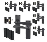 Afit Black Antique Door Handles Latch Kit, 6 Pairs Of Rustic Cast Iron Internal Door Handles, Latch 64mm, Hinges, Toton