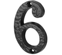 Afit Black Antique Iron Door Number - Numeral 6/9 - Screw Fix 100mm
