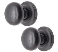 Afit Black Antique Iron Round Cabinet Cupboard Knob - 25mm - Pack Of 2