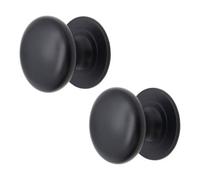 Afit Black Cupboard Cabinet Knobs - 32mm Matt Black Door, Cupboard, Cabinet & Drawer Knobs - 2 Pack