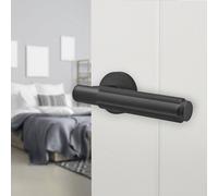 AFIT Black Fire Door Handle Matt Black Internal Lever On Rose 1 Pack | Size: 150mm x 150mm AFIT Black 150mm x 150mm