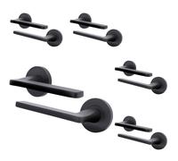 AFIT Black Fire Door Handle Matt Black Internal Lever On Rose 5 Pack | Size: 150mm x 150mm AFIT Black 150mm x 150mm