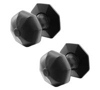 Afit Black Iron Door Knobs - 1 Pair Of Cast Iron Antique Octagonal Mortice Knobs