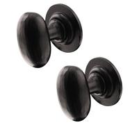 Afit Black Iron Door Knobs - 1 Pair Of Cast Iron Antique Oval Mortice Knobs