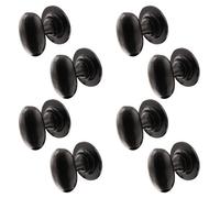 Afit Black Iron Door Knobs - 4 Pairs Of Cast Iron Antique Oval Mortice Knobs