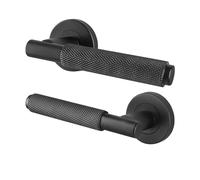 AFIT Black Knurled Door Handles Internal Dixon Range | Size: 150mm x 150mm AFIT Black 150mm x 150mm