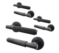 AFIT Black Knurled Door Handles Internal Pack 3 Dixon Range | Size: 150mm x 150mm AFIT Black 150mm x 150mm