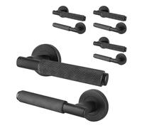 AFIT Black Knurled Door Handles Internal Pack 4 Dixon Range | Size: 150mm x 150mm AFIT Black 150mm x 150mm