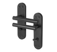 AFIT Black T-Bar Bathroom Handle Backplate Privacy Lever 1 Pair | Size: 150mm x 150mm AFIT Black 150mm x 150mm
