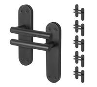 AFIT Black T-Bar Door Handles Backplate Internal Lever 6 Pair | Size: 150mm x 150mm AFIT Black 150mm x 150mm
