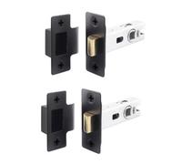 Afit Black Tubular Door Latch For Internal Doors - 76mm Case 57mm Backset - Pack 2 Matt Black Tubular Mortice Latches