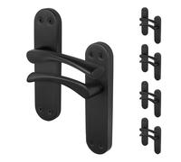 AFIT Black Twist Door Handles Novi Backplate Internal Lever 5 Pairs | Size: 150mm x 150mm AFIT Black 150mm x 150mm