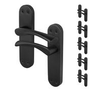 AFIT Black Twist Door Handles Novi Backplate Internal Lever 6 Pairs | Size: 150mm x 150mm AFIT Black 150mm x 150mm
