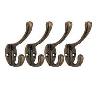 Afit Brass Coat Hook Robe Hook Petite Traditional Pattern - Pack Of 4 - Antique Brass