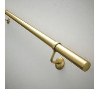Afit Brass Handrail Kit With Brackets Interior, Complete Stair Bannister Kit - 3600mm - Satin Brass
