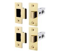 Afit Brass Tubular Door Latch For Internal Doors - 3 Inch / 76mm - Pack Of 2 Satin Brass Tubular Mortice Latches