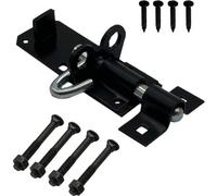 Afit Brenton Pad Lock Bolt Padbolt Lockable Sliding Gate Bolt Heavy Duty 100mm / 4 Inch Black Door & Gate Bolt Pack Of 1