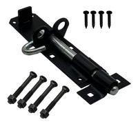 Afit Brenton Pad Lock Bolt Padbolt Lockable Sliding Gate Bolt Heavy Duty 150mm / 6 Inch Black Door & Gate Bolt Pack Of 1