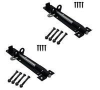 Afit Brenton Pad Lock Bolt Padbolt Lockable Sliding Gate Bolt Heavy Duty 200mm / 8 Inch Black Door & Gate Bolt Pack Of 2