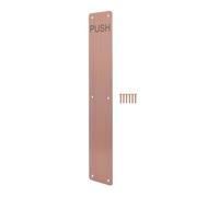 Afit Bronze Door Finger Plate, 425 X 75mm Engraved Push With Radius Corners Bronze