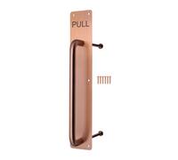Afit Bronze Pull Handle On Plate Engraved Pull 425 X 75mm Satin Bronze
