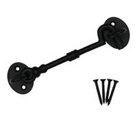 EAI Cabin Hook and Eye Latch - 150mm/6 Inch Black Gate & Door Catch & Fixings for Wooden Gates, Doors & Sheds - 1 Pack