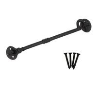 EAI Cabin Hook and Eye Latch - 250mm/10 Inch Black Gate & Door Catch & Fixings for Wooden Gates, Doors & Sheds - 1 Pack