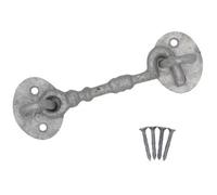 Afit Cabin Hook Galvanised Cast Iron 100mm Heavy Duty French Stable Door Gate Hold Back With Fixings Barrel Style