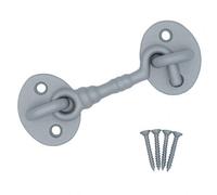 Afit Cabin Hook Galvanised Cast Iron 75mm Heavy Duty French Stable Door Gate Hold Back With Fixings Barrel Style