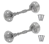 Afit Cabin Hook Pack Of 2 Galvanised Cast Iron 100mm Heavy Duty French Stable Door Gate Hold Back With Fixings Barrel Style