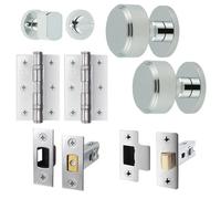 Afit Chrome Bathroom Door Knob Set 60mm Knobset Includess 76mm Latch 76mm Wc Bolt 76mm Hinges Taman Premium Style Polished Chrome