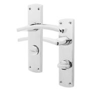 Afit Chrome Bathroom Fire Door Handle, Polished Chrome Internal Lever On Rose Fir Door Handle, Ebley 1 Pair