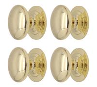Afit Chrome Cupboard Cabinet Knobs - 25mm Polished Brass Door, Cupboard, Cabinet & Drawer Knobs - 2 Pack