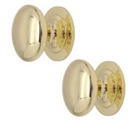 Afit Chrome Cupboard Cabinet Knobs - 32mm Polished Brass Door, Cupboard, Cabinet & Drawer Knobs - 2 Pack