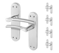 Afit Chrome Door Handle With Satin Nickel Feature Lever Pack 5 Internal Doors Handles Boston Backplate Range