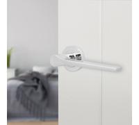 AFIT Chrome Fire Door Handle Polished Chrome Internal Lever On Rose 1 Pack in Silver | Size: 150mm x 150mm AFIT Silver 150mm x 150mm