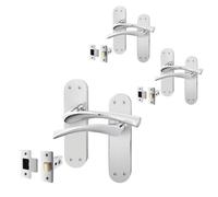 Afit Chrome Internal Twist Door Handles With Latch 3 Pairs Novi Backplate Range